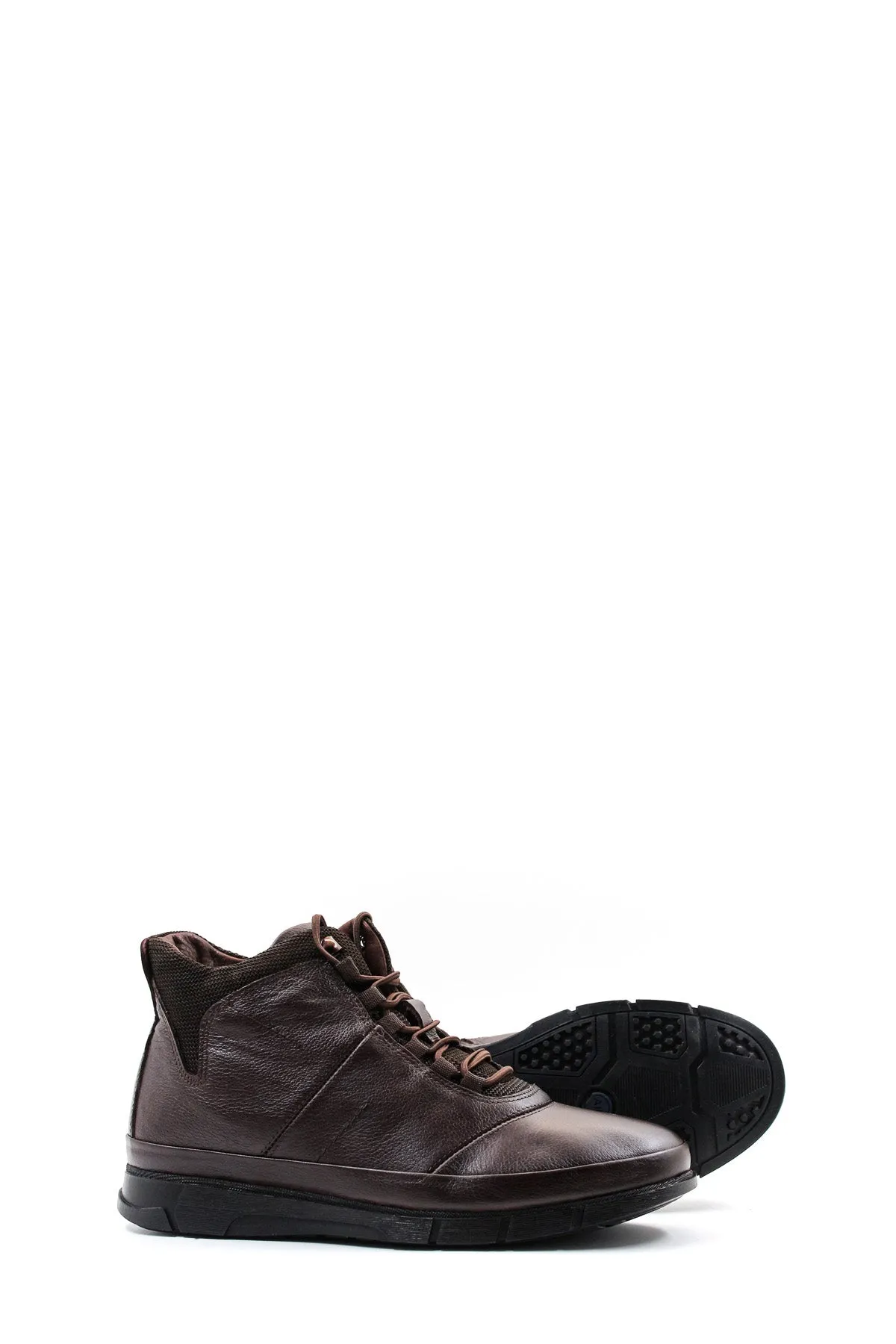 Men's Brown Leather High-Top Boots with Cushioned Sole - Wessi sold by Wessi product image thumbnail 4