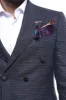 Double Breasted Slim Fit Navy Blue Blazer - Wessi sold by Wessi
