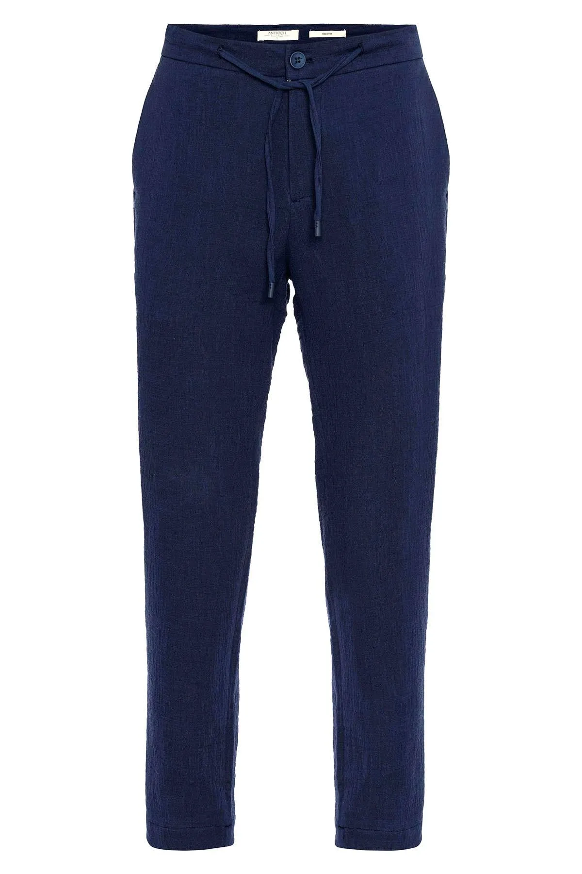 Men's Navy Blue Navy Regular Fit Drawstring Pants - Wessi sold by Wessi product image thumbnail 5