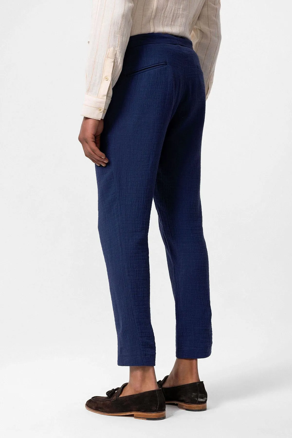 Men's Navy Blue Navy Regular Fit Drawstring Pants - Wessi sold by Wessi product image thumbnail 3