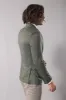 Single Button Half Liner Pointed Collar Green Jacket-Wessi sold by Wessi