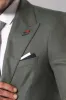 Single Button Half Liner Pointed Collar Green Jacket-Wessi sold by Wessi