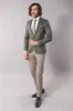 Single Button Half Liner Pointed Collar Green Jacket-Wessi sold by Wessi