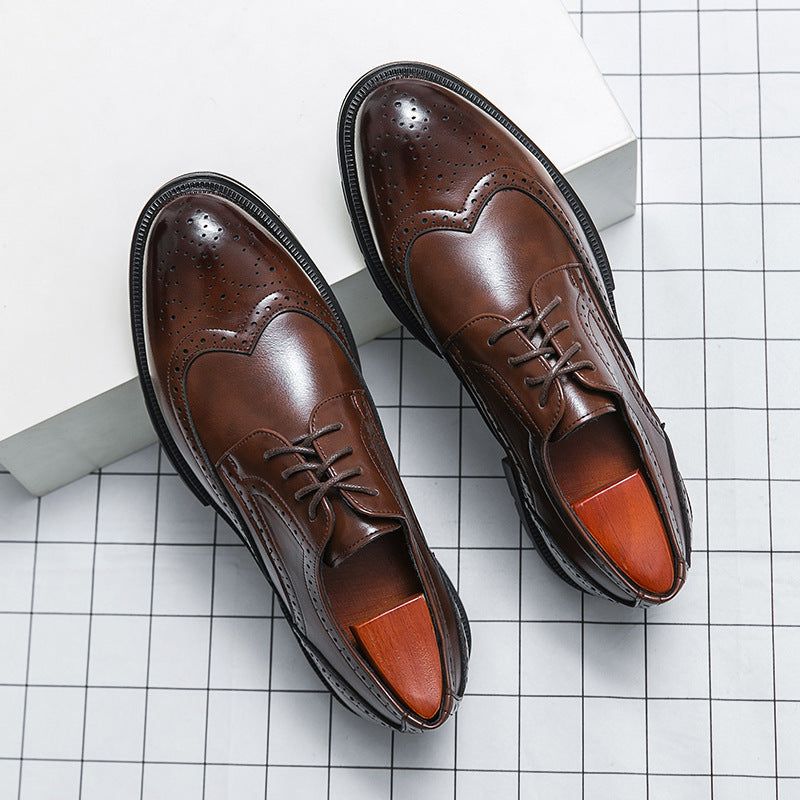 Spring And Autumn Men's Brogue Business Formal Wear Leather Shoes sold by Wessi product image thumbnail 4