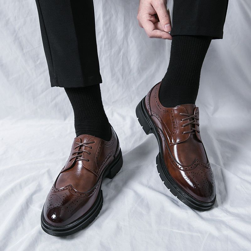 Spring And Autumn Men's Brogue Business Formal Wear Leather Shoes sold by Wessi product image thumbnail 2