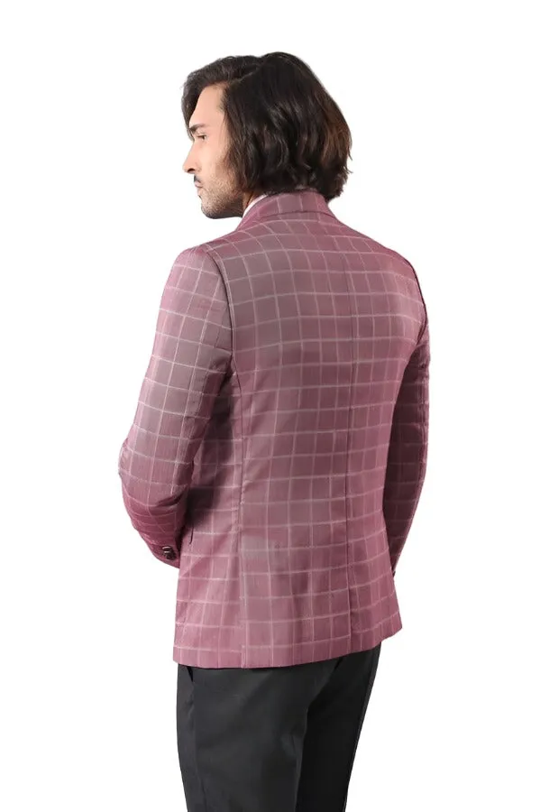 Single Button Wide Pointed Collar Burgundy Blazer - Wessi sold by Wessi product image thumbnail 4