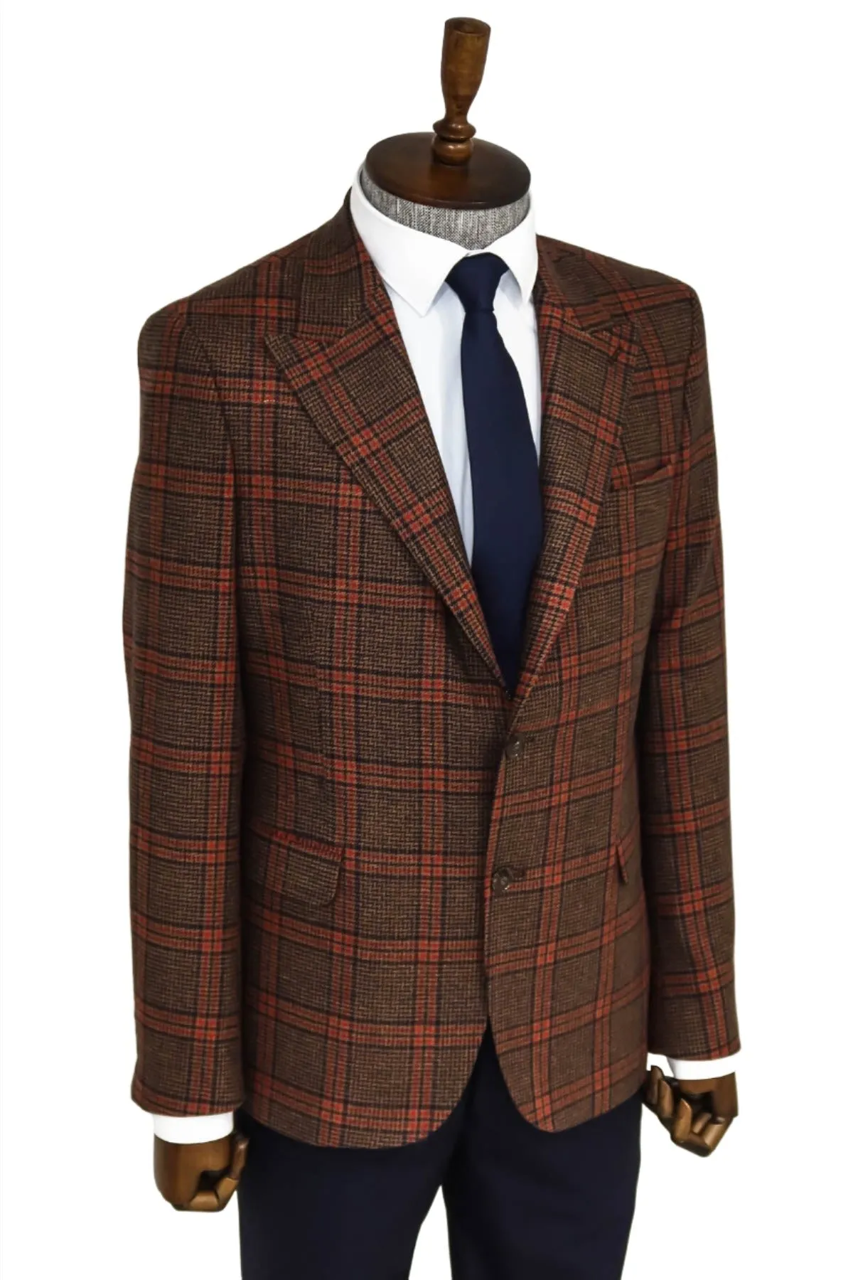Checked Brown Men Blazer - Wessi sold by Wessi product image thumbnail 3