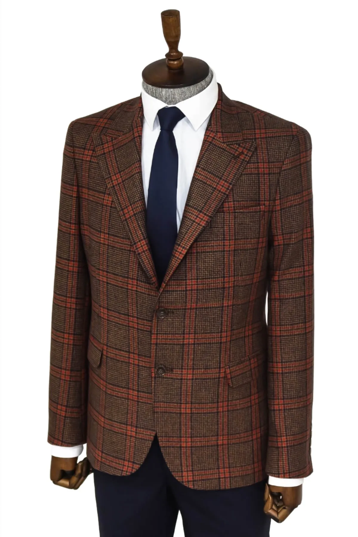 Checked Brown Men Blazer - Wessi sold by Wessi product image thumbnail 5