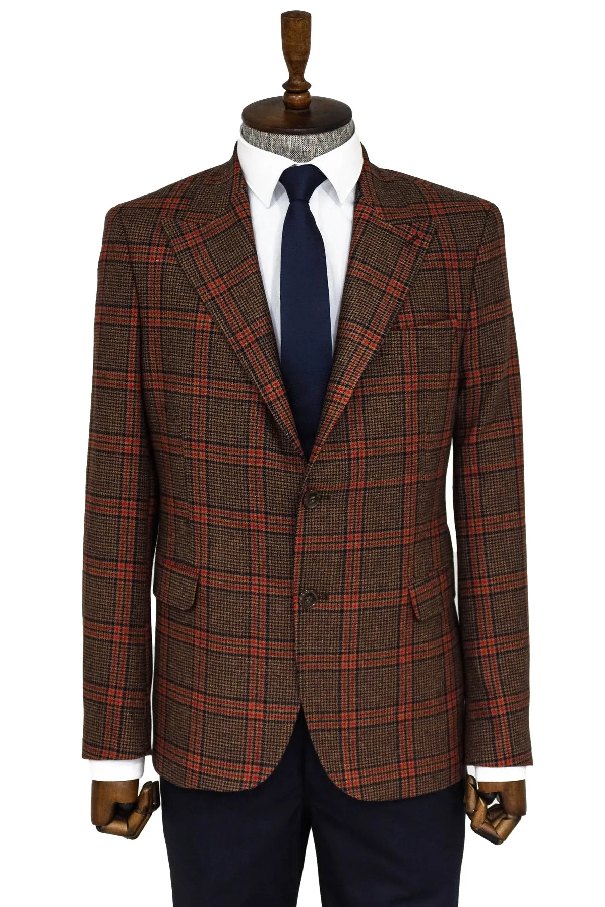Checked Brown Men Blazer - Wessi sold by Wessi