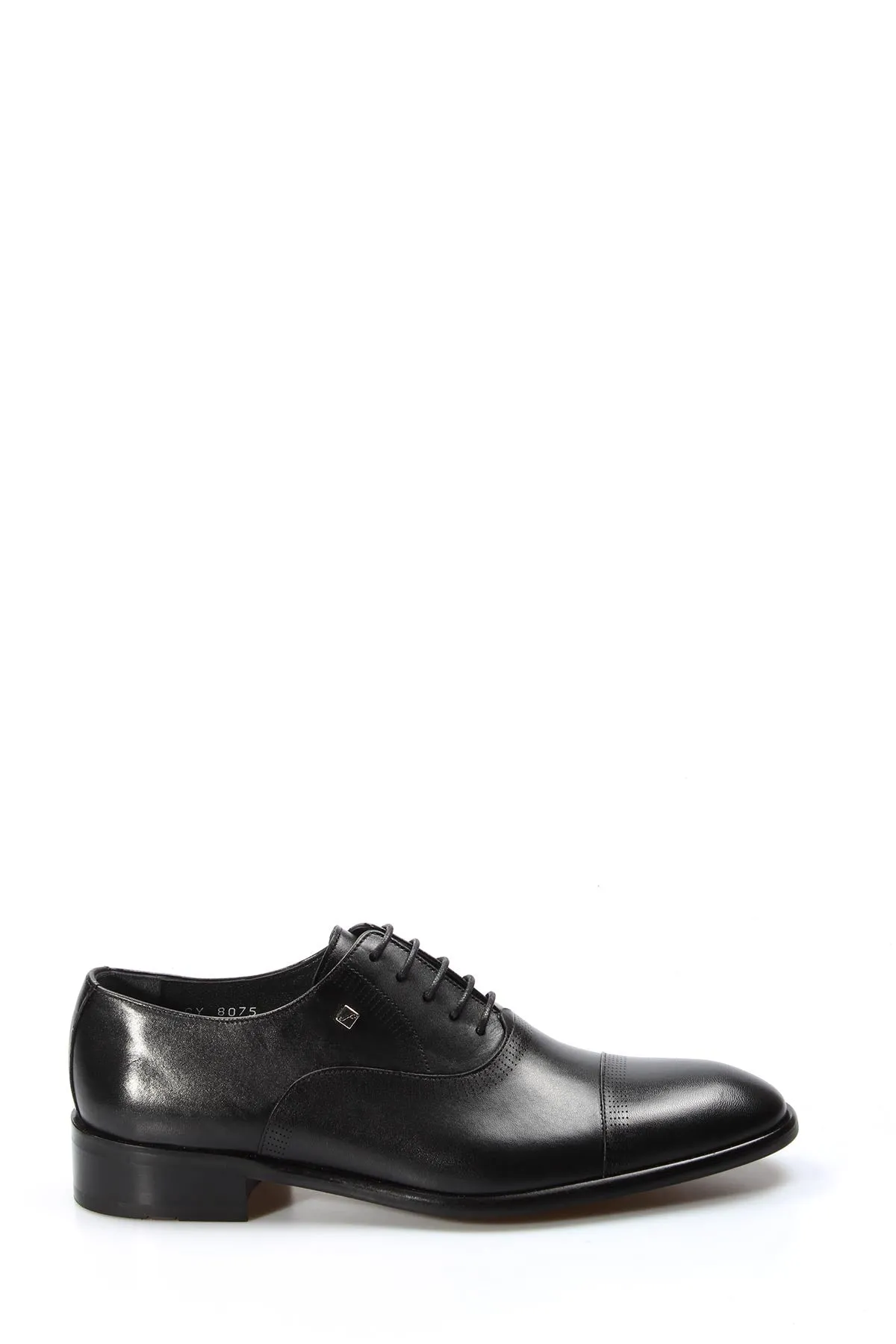 Men's Black Leather Cap-Toe Oxford Shoes - Wessi sold by Wessi