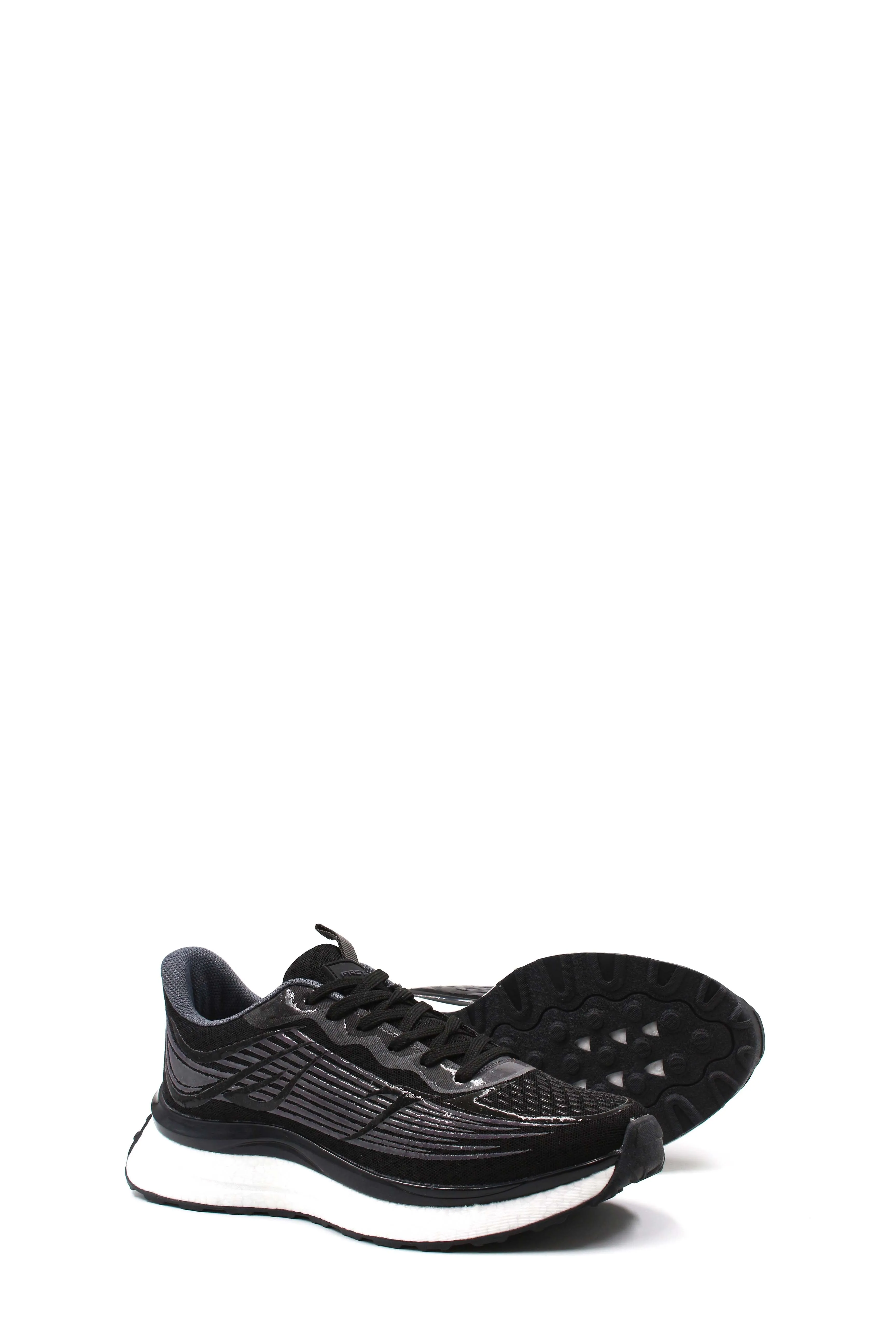 Men's Black Performance Running Shoes with Cushioned Sole - Wessi sold by Wessi product image thumbnail 3