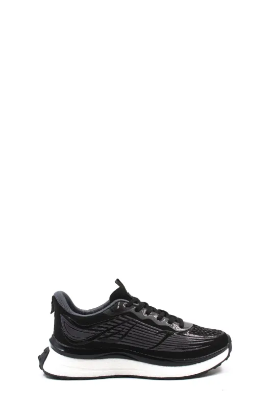 Men's Black Performance Running Shoes with Cushioned Sole - Wessi made by Wessi