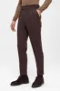 Men's Brown High Waist Pleated  Trousers - Wessi sold by Wessi