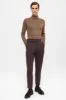 Men's Brown High Waist Pleated  Trousers - Wessi sold by Wessi