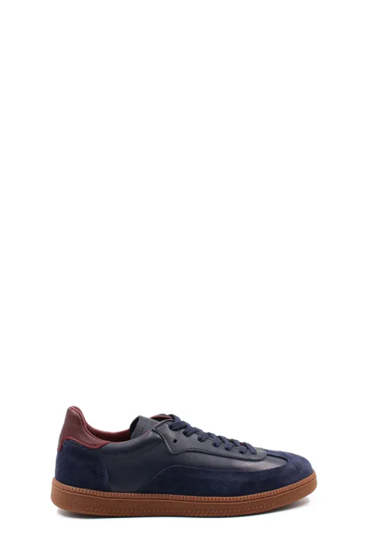 Navy Suede Leather Retro Sneakers-Wessi sold by Wessi
