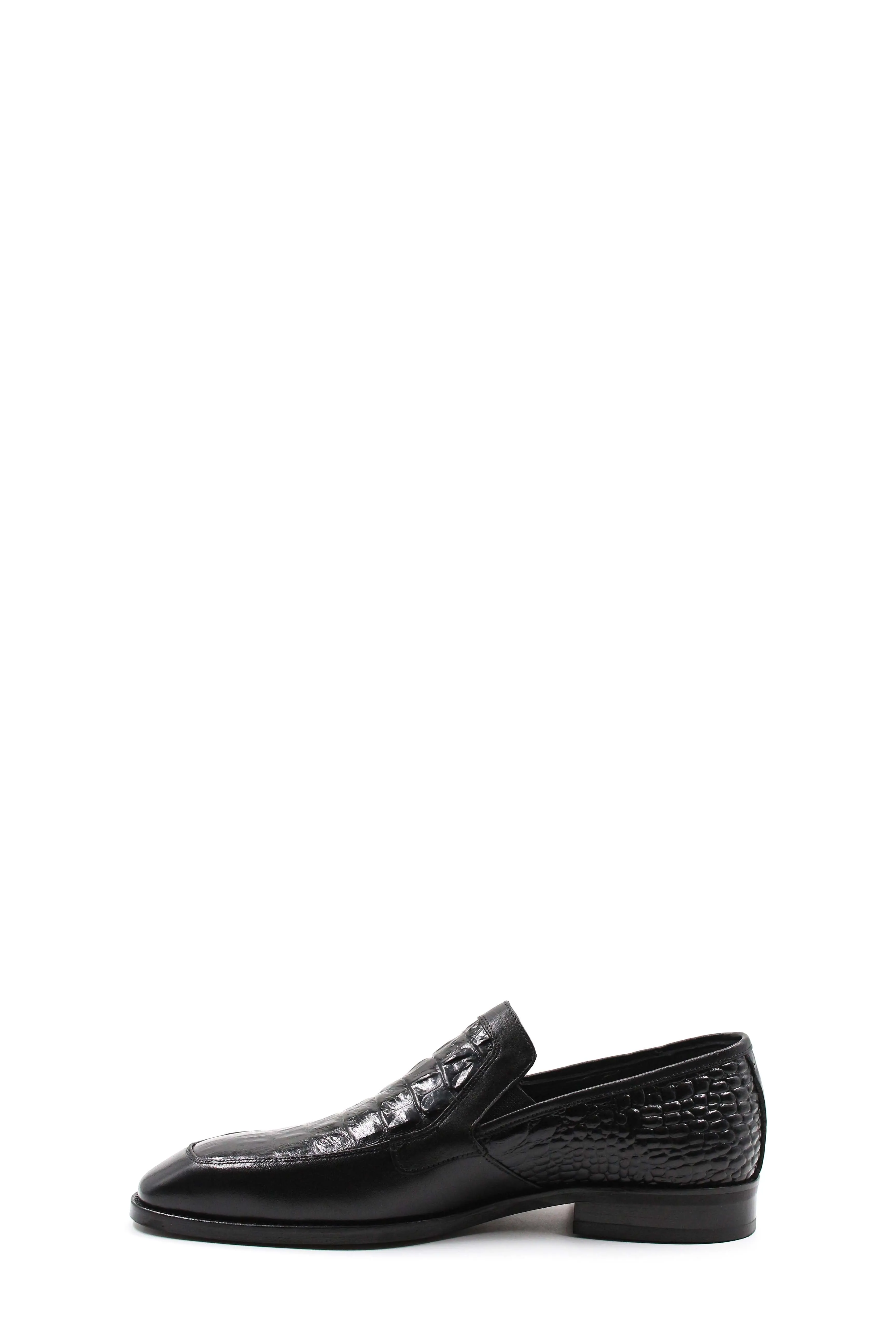 Black Croc-Embossed Leather Loafers Wessi sold by Wessi product image thumbnail 2