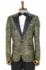 Feather Patterned Slim Fit Black Men Prom Blazer and Trousers Combination Suit - Wessi sold by Wessi