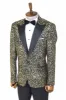 Feather Patterned Slim Fit Black Men Prom Blazer and Trousers Combination Suit - Wessi sold by Wessi