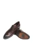 Men's Brown Leather Slip-On Loafers with Peaked Cap Toe and Textured Finish - Wessi sold by Wessi