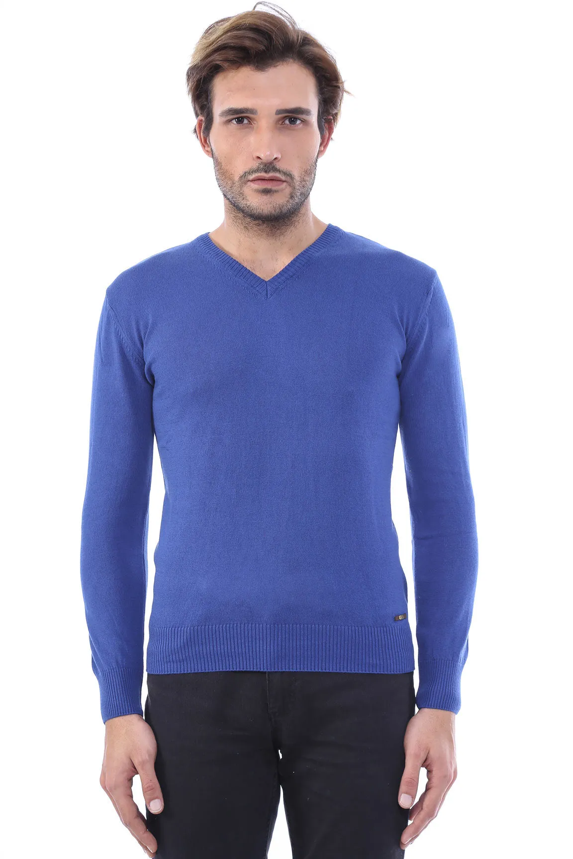 V Neck Indigo Men Sweater | Wessi sold by Wessi