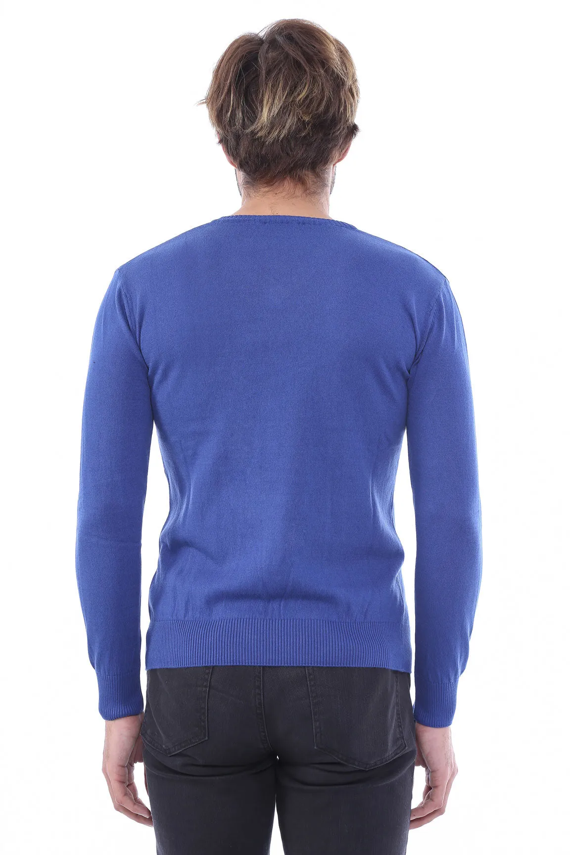 V Neck Indigo Men Sweater | Wessi sold by Wessi product image thumbnail 3