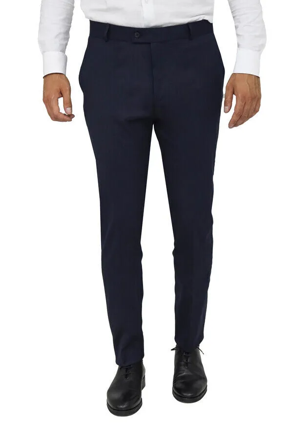 Slim Fit Plain Navy Blue Men Pants - Wessi sold by Wessi