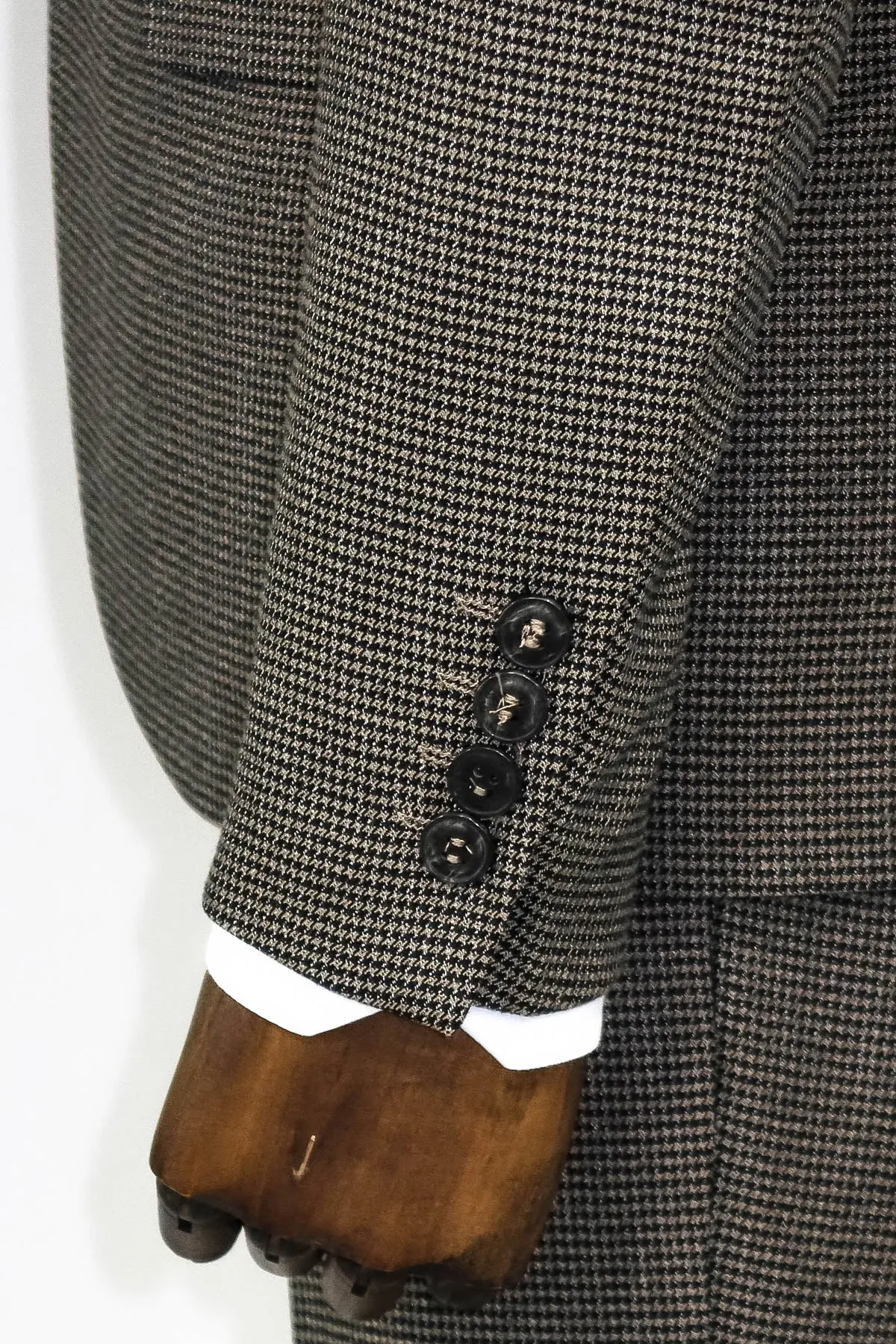 Slim Fit Houndstooth Patterned 2 Piece Brown Men Suit - Wessi sold by Wessi product image thumbnail 3