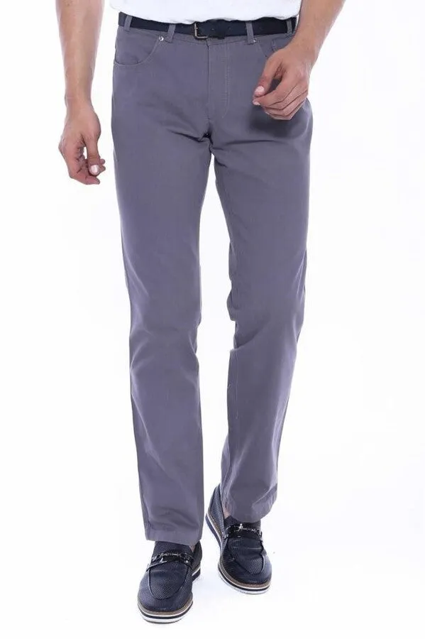 Suede Flap Pockets Plain Cotton Grey Men Pants - Wessi sold by Wessi product image thumbnail 3