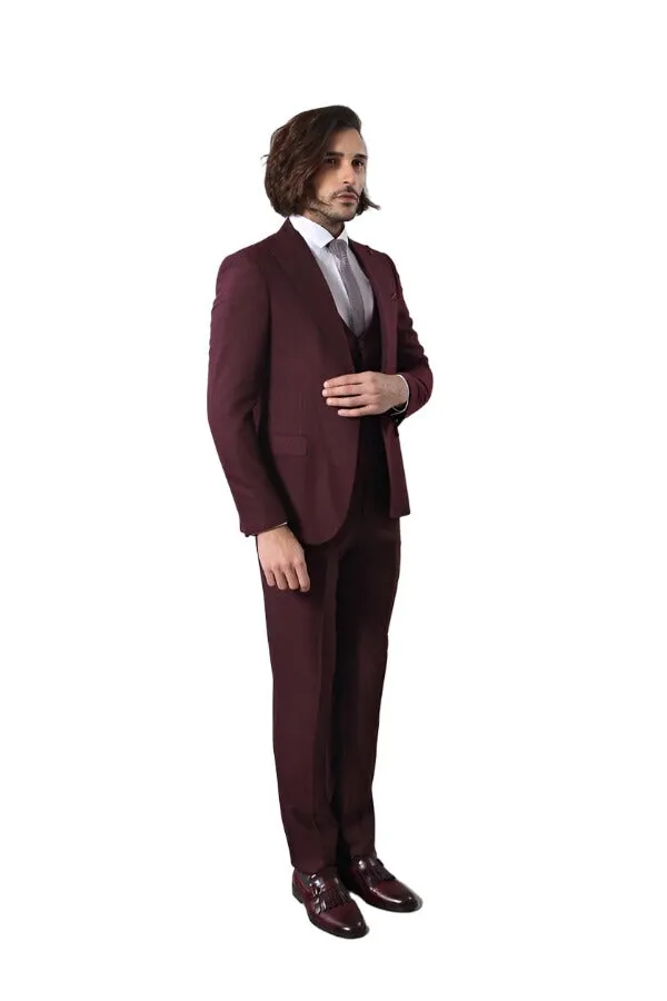 Patterned Burgundy Suit - Wessi sold by Wessi product image thumbnail 2