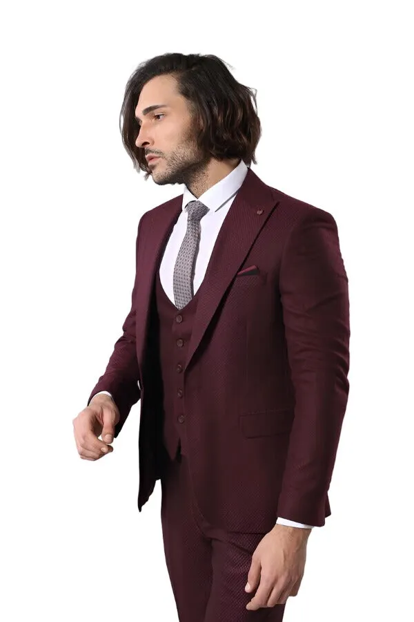 Patterned Burgundy Suit - Wessi sold by Wessi product image thumbnail 5