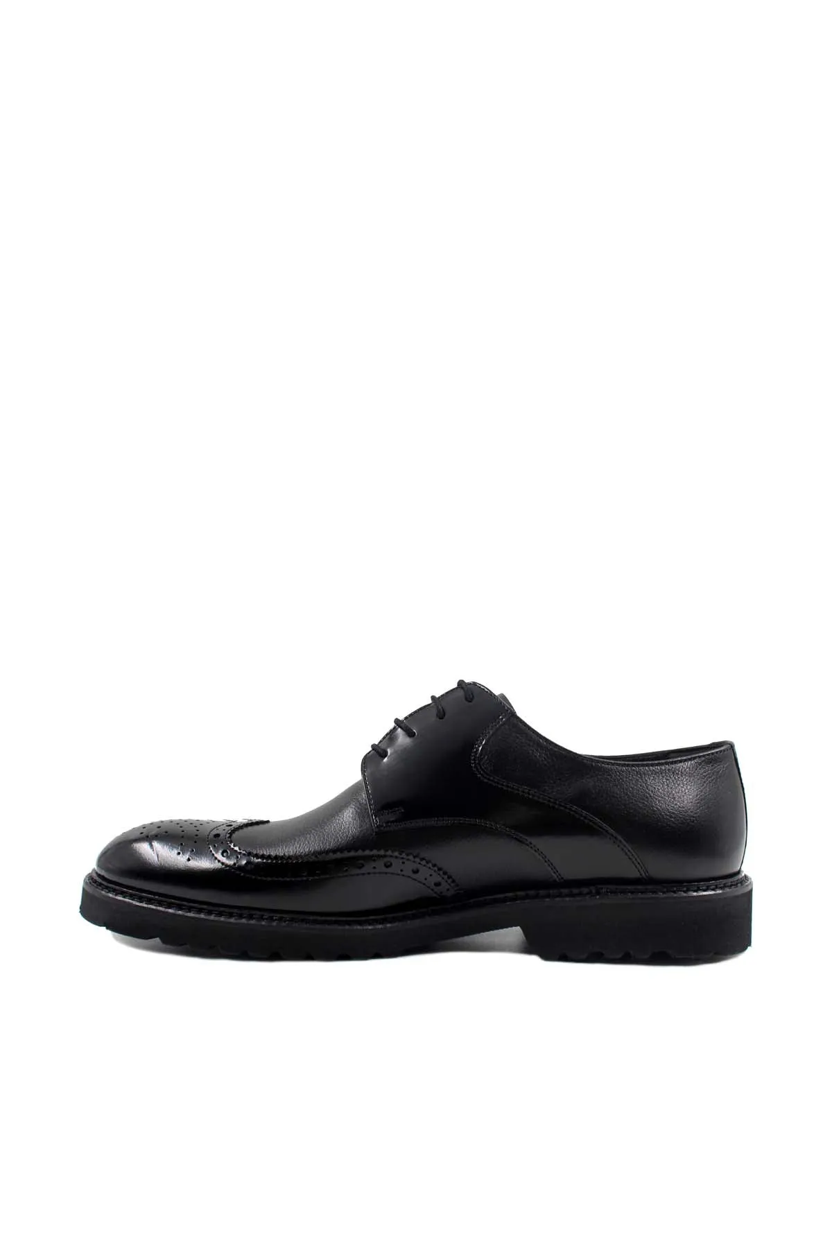 Men's Black Leather Brogue Oxford Shoes with Sturdy Sole - Wessi sold by Wessi product image thumbnail 3
