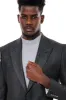 Dark Grey Patterned Slim Fit Blazer - Wessi sold by Wessi