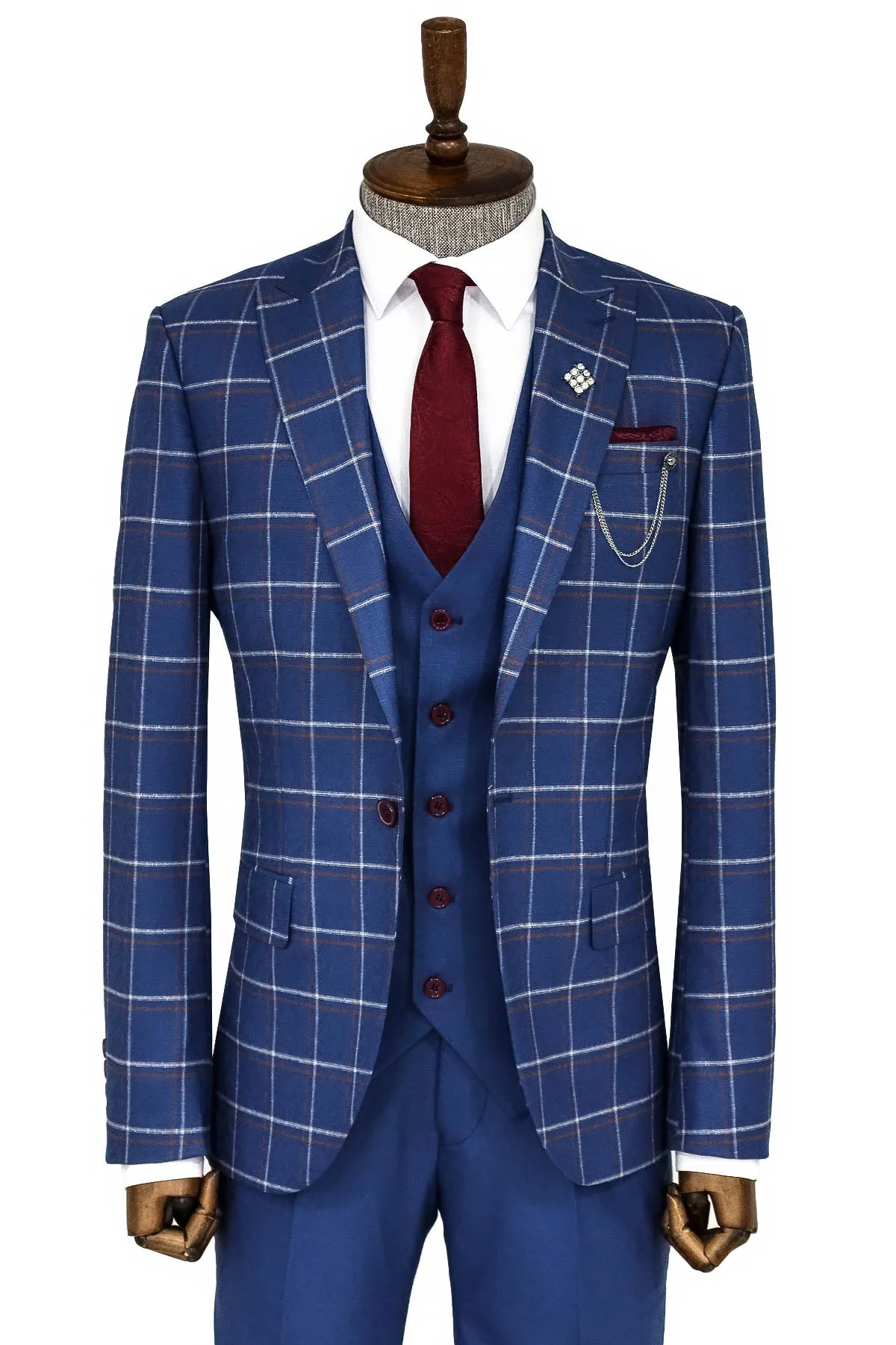 Checked Blue Men Suit - Wessi sold by Wessi