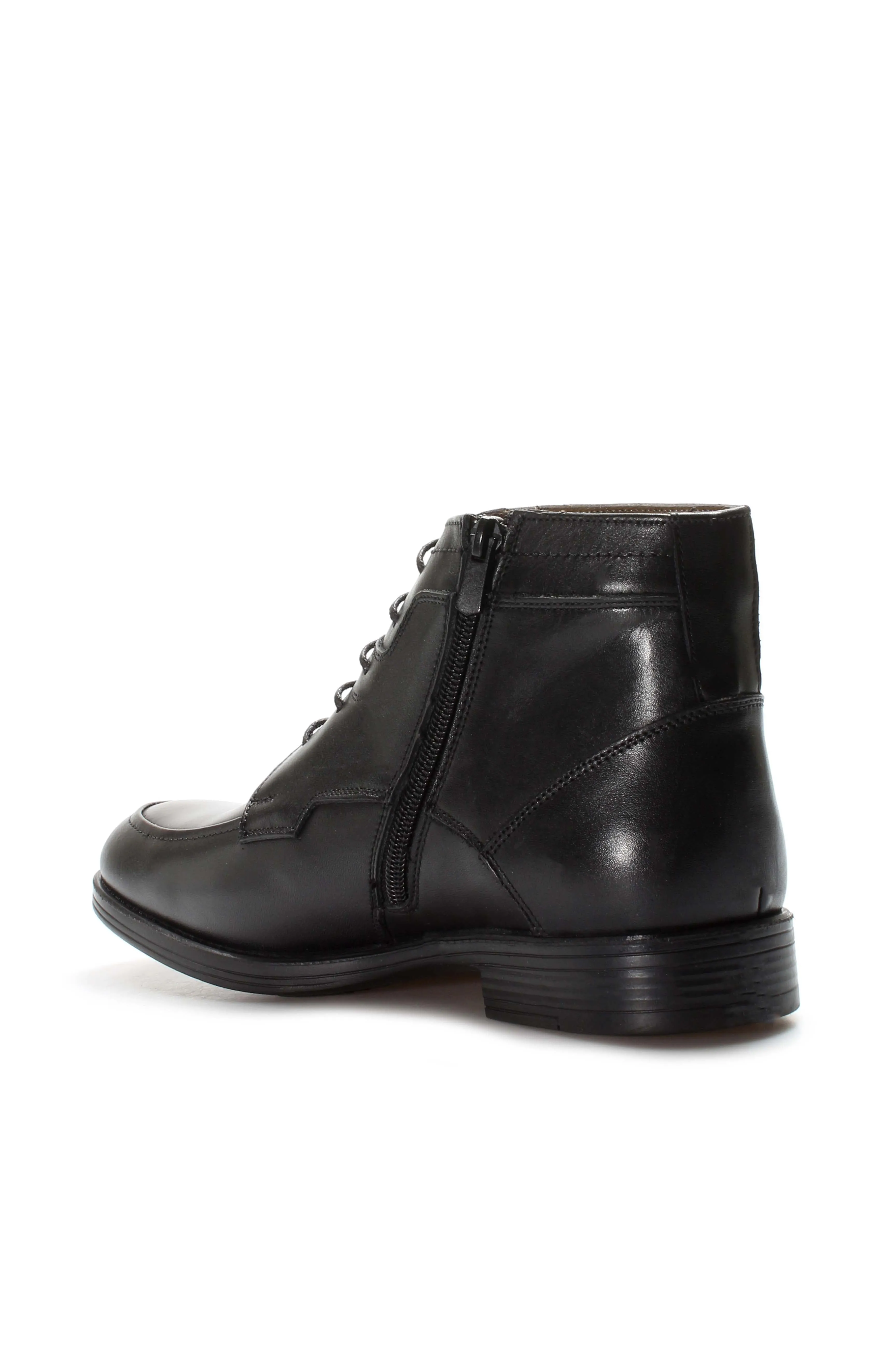 Men's Black Leather Ankle Boots with Lace-Up Design - Wessi sold by Wessi product image thumbnail 2