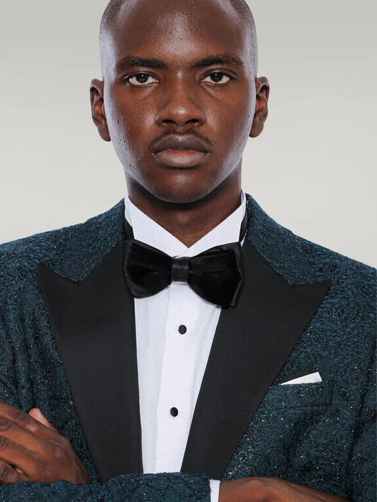 Glitter Pattern Green Men Tuxedo Jacket - Wessi sold by Wessi product image thumbnail 2