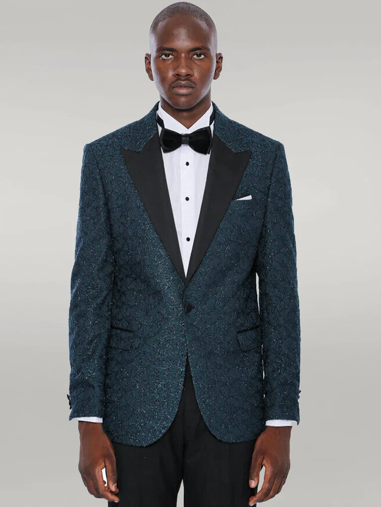 Glitter Pattern Green Men Tuxedo Jacket - Wessi sold by Wessi