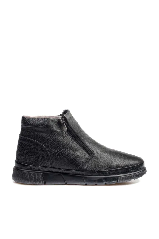 Men's Black Leather Winter Boots - Wessi sold by Wessi