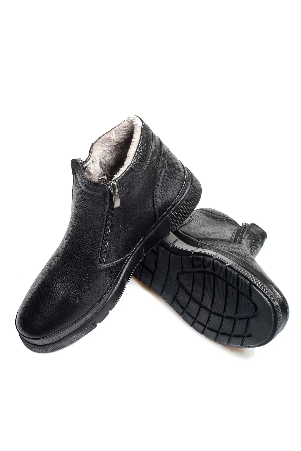 Men's Black Leather Winter Boots - Wessi sold by Wessi product image thumbnail 5