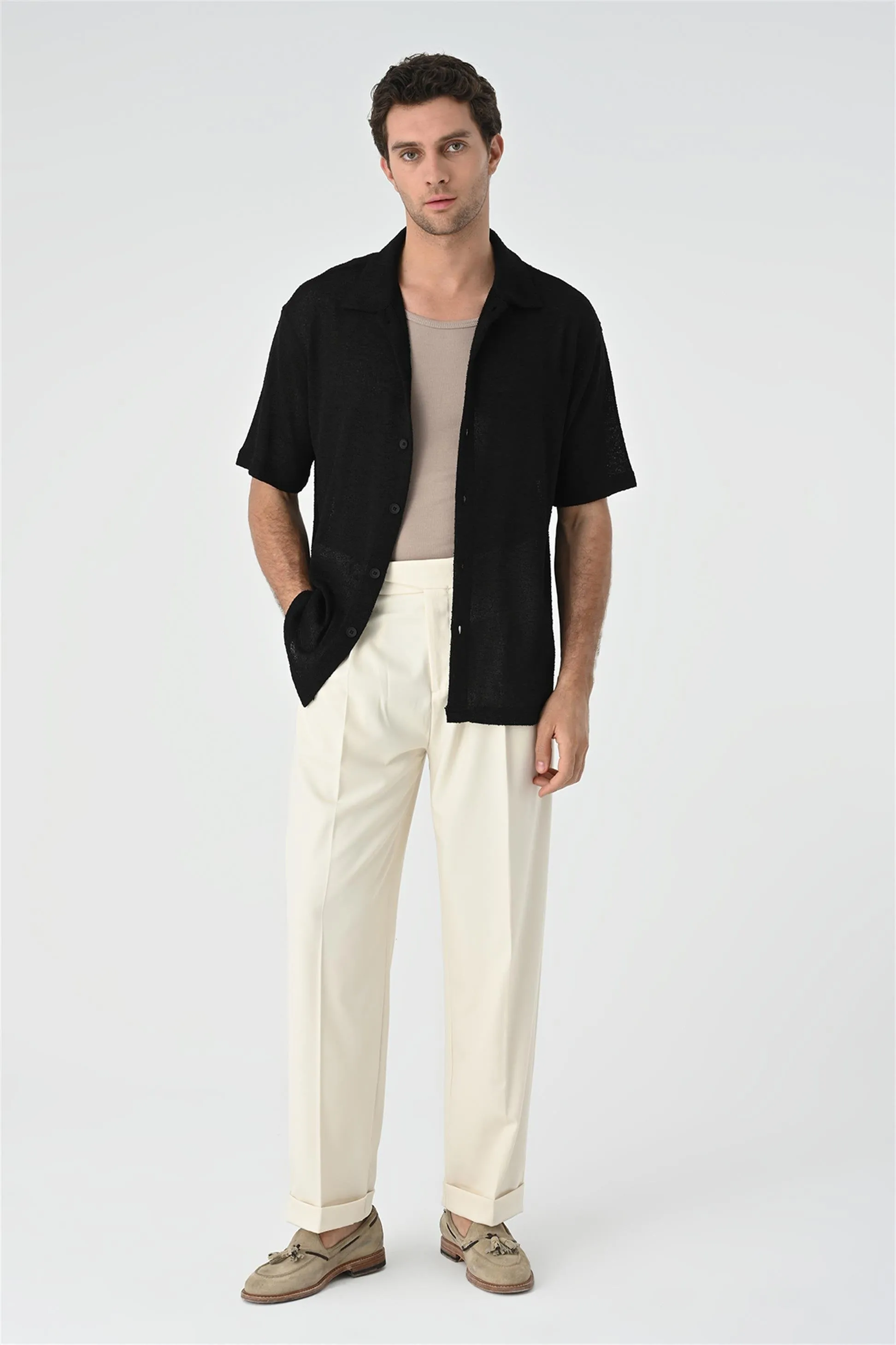 Black Relax Fit Knitwear Men's Shirt - Wessi sold by Wessi product image thumbnail 4