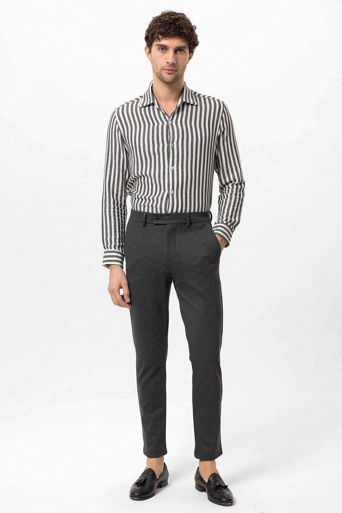 Anthracite Slim Fit Men's Trousers - Wessi sold by Wessi product image thumbnail 3