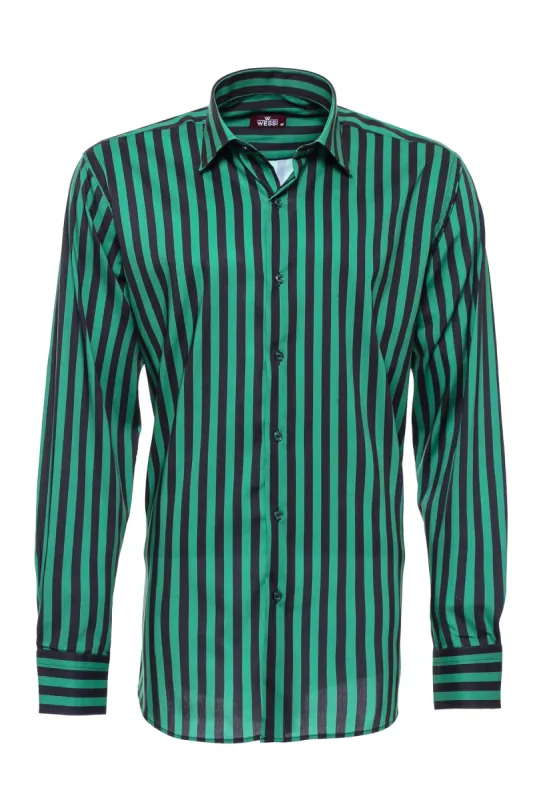 Black Striped Shirt Over Green - Wessi sold by Wessi