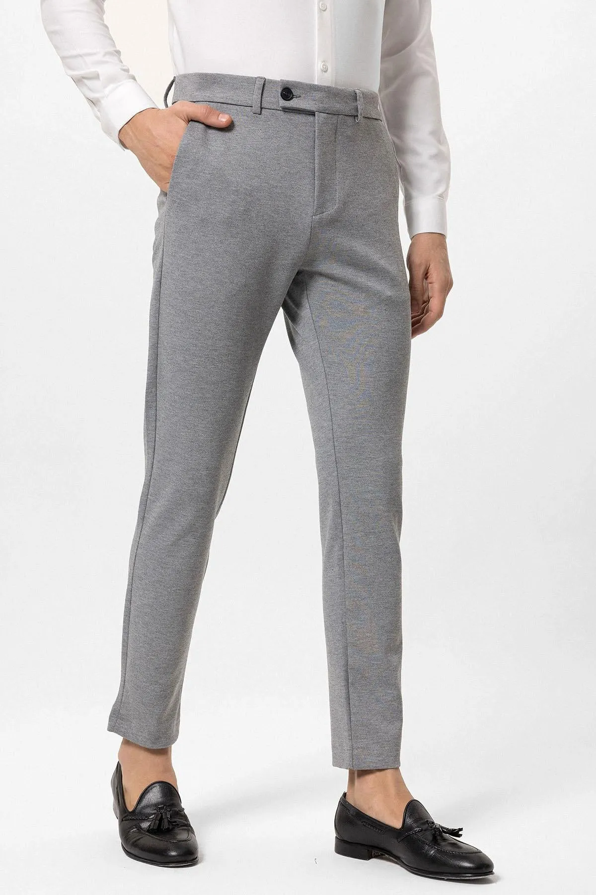 Men's Grey Slim Fit Pants - Wessi sold by Wessi