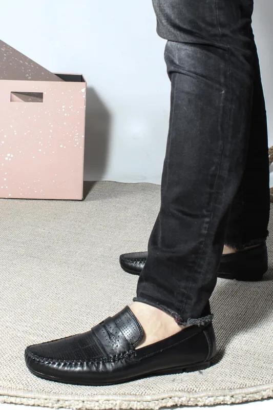 Men's Black Leather Loafers - Wessi sold by Wessi