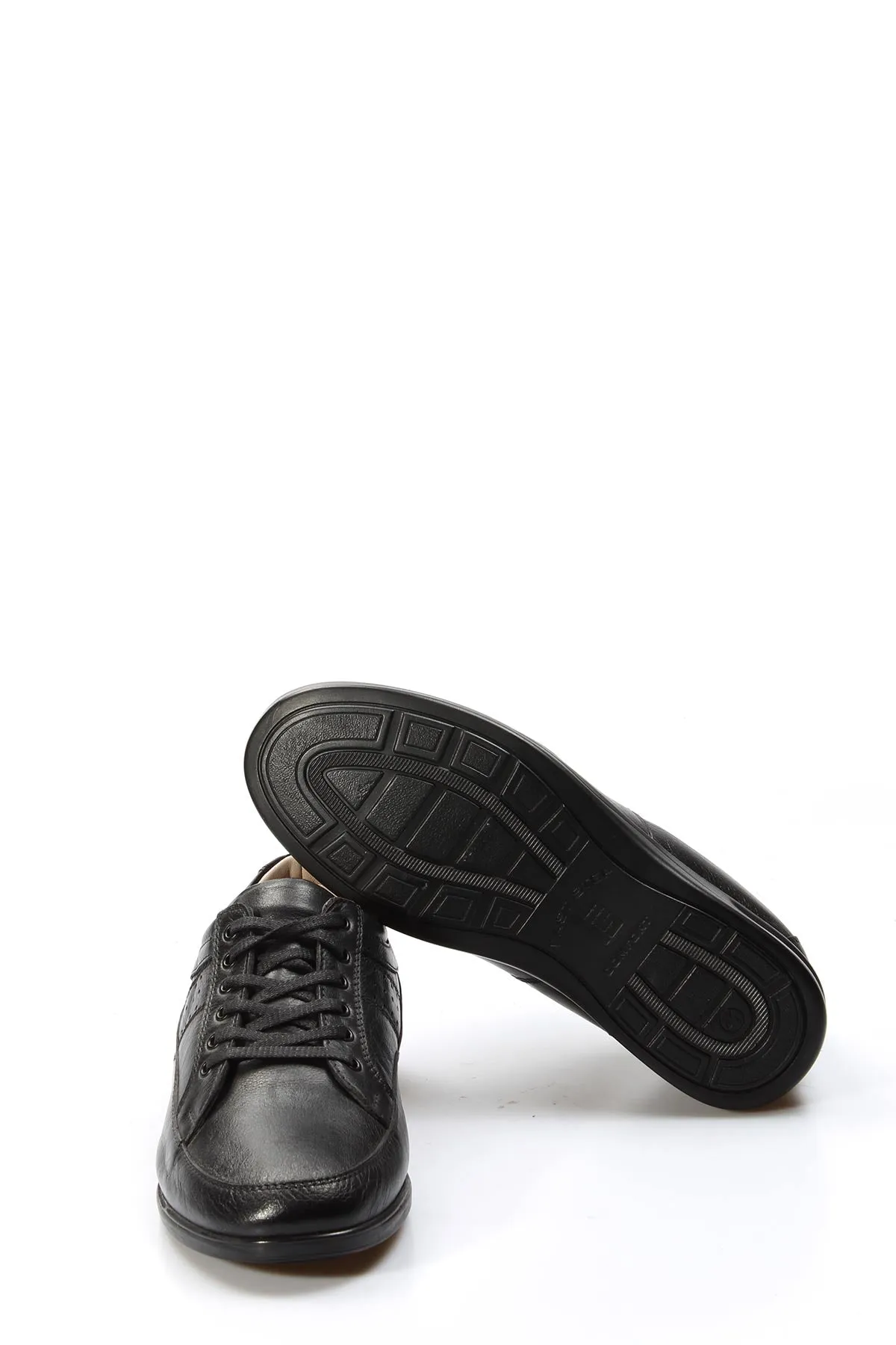 Men's Classic Black Leather Casual Lace-Up Shoes - Wessi sold by Wessi product image thumbnail 5