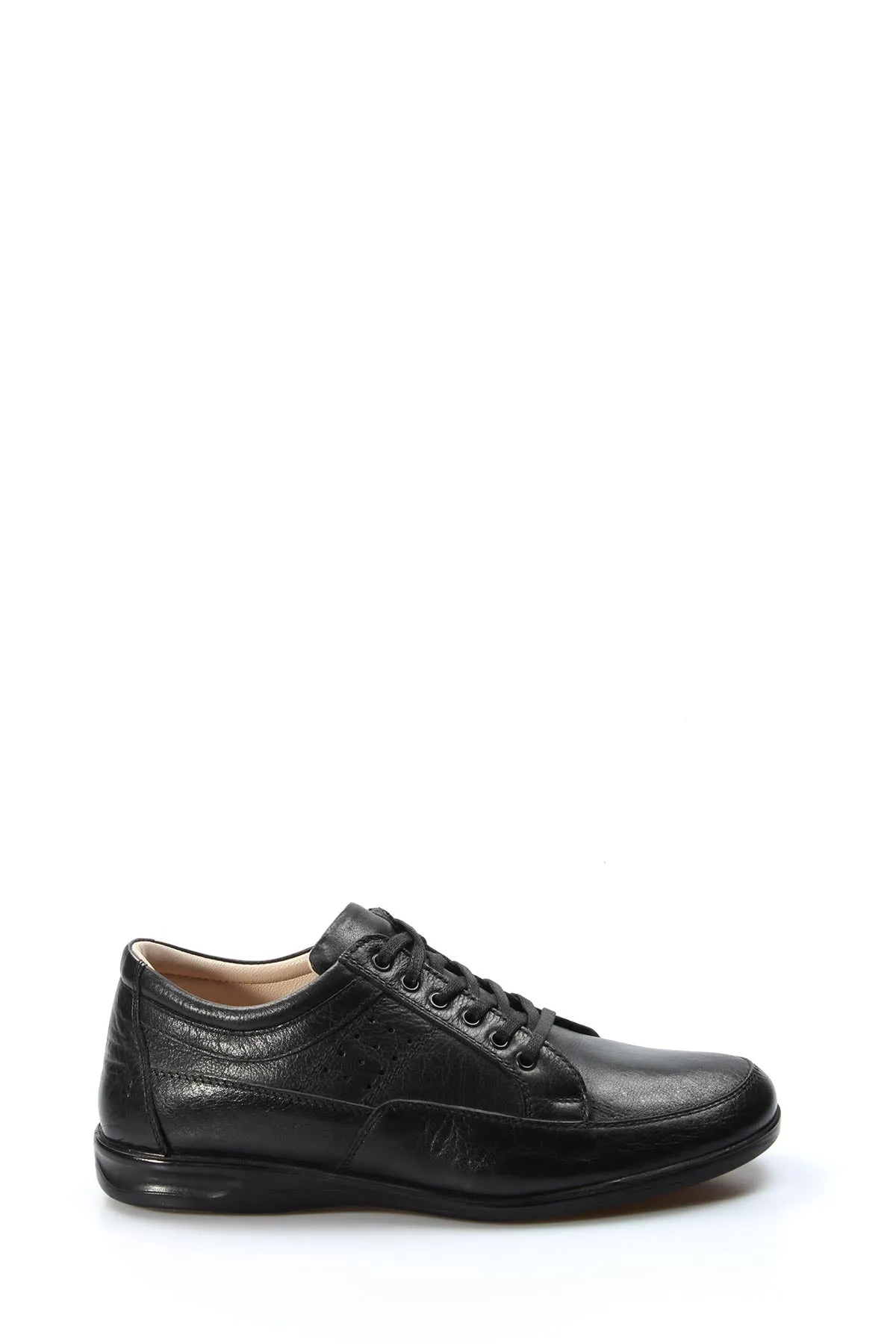 Men's Classic Black Leather Casual Lace-Up Shoes - Wessi sold by Wessi product image thumbnail 2