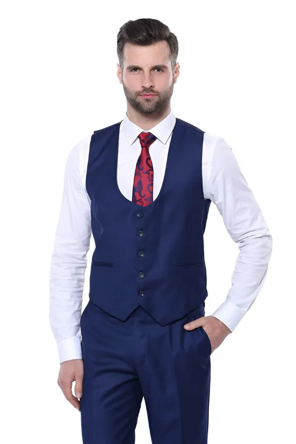 Plain Vested Navy Blue Men's Suit | Wessi sold by Wessi product image thumbnail 5