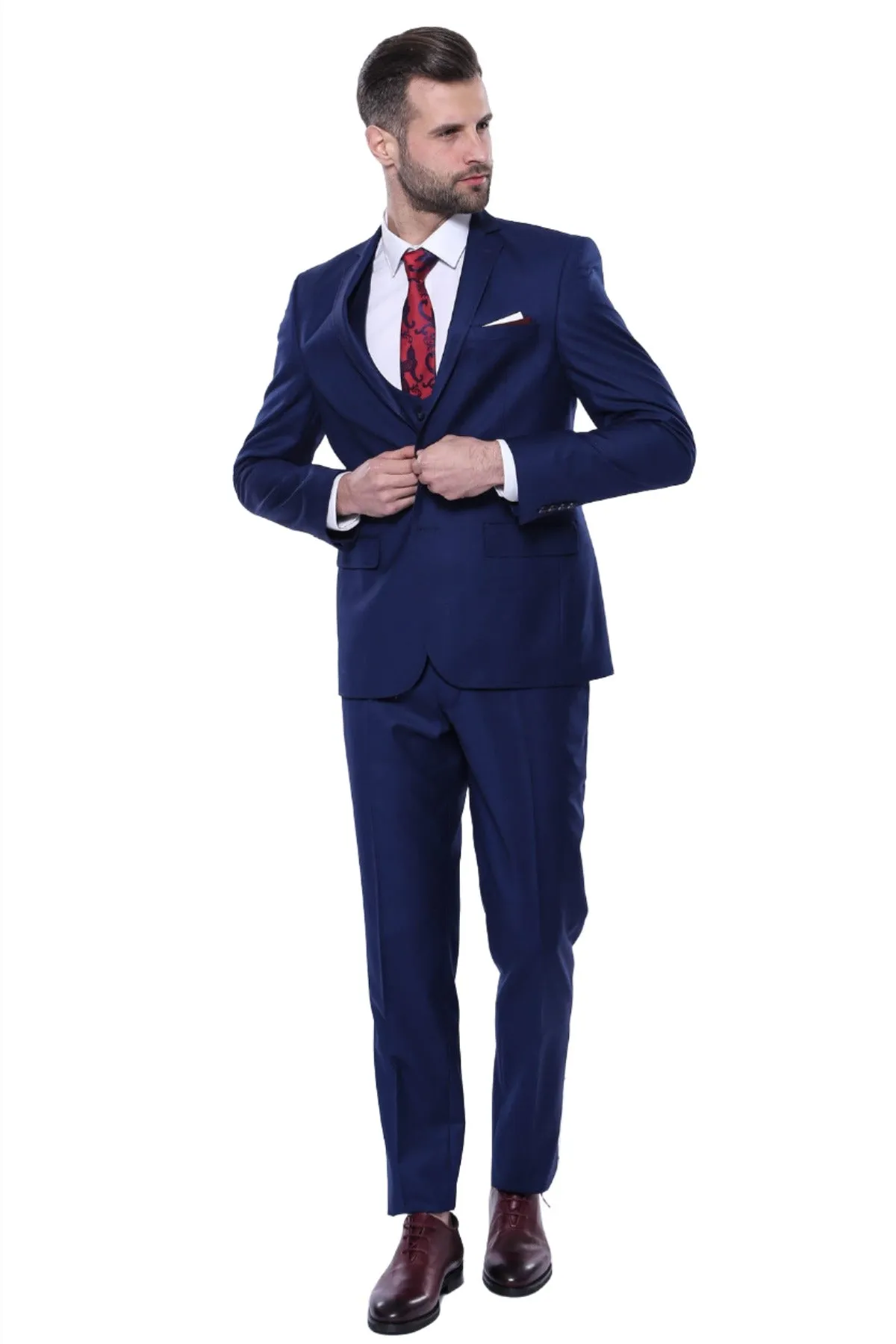 Plain Vested Navy Blue Men's Suit | Wessi sold by Wessi product image thumbnail 2