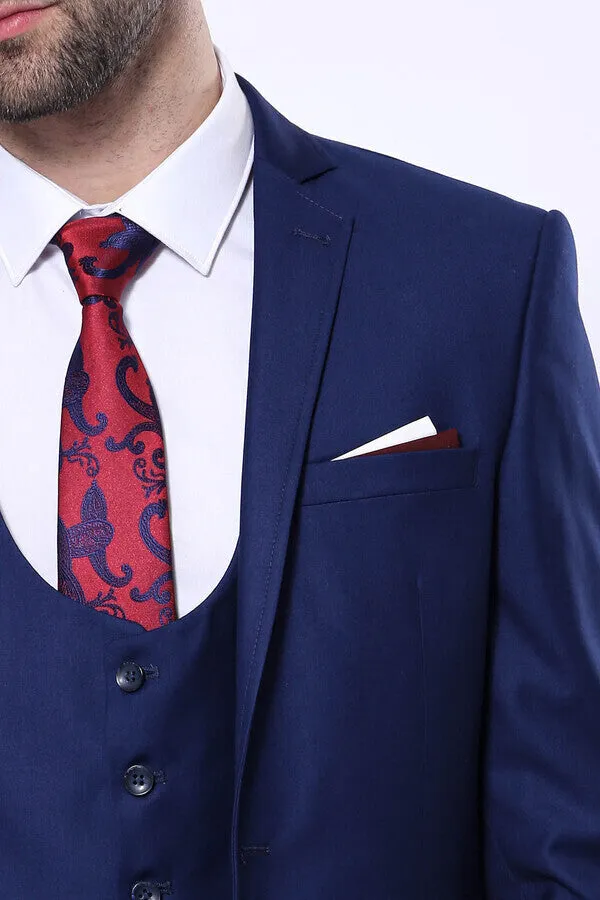 Plain Vested Navy Blue Men's Suit | Wessi sold by Wessi product image thumbnail 3