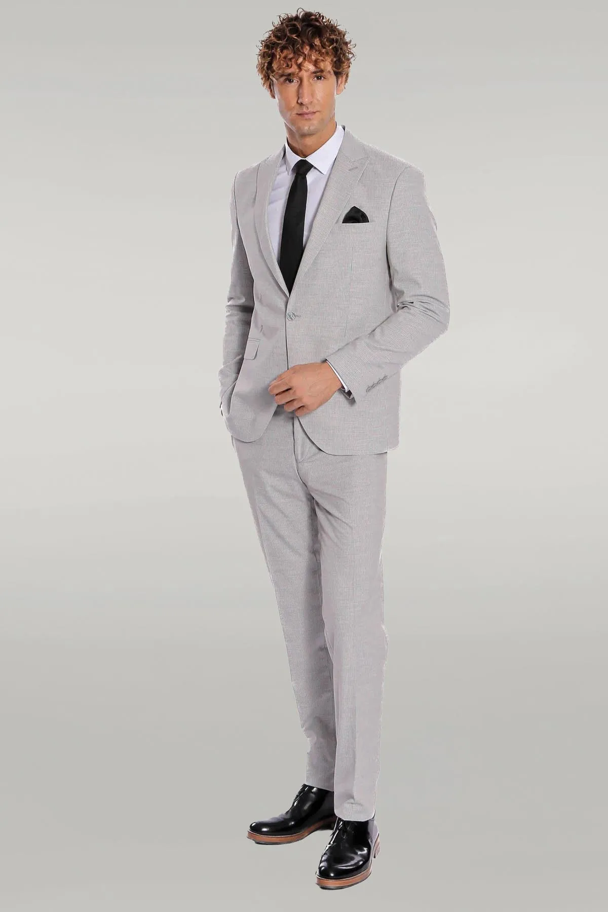 2 Piece Striped Grey Men Suit - Wessi sold by Wessi product image thumbnail 2