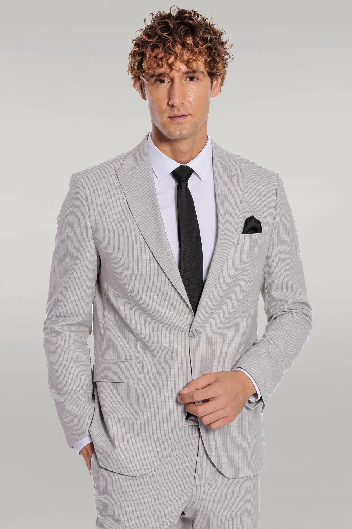 2 Piece Striped Grey Men Suit - Wessi sold by Wessi